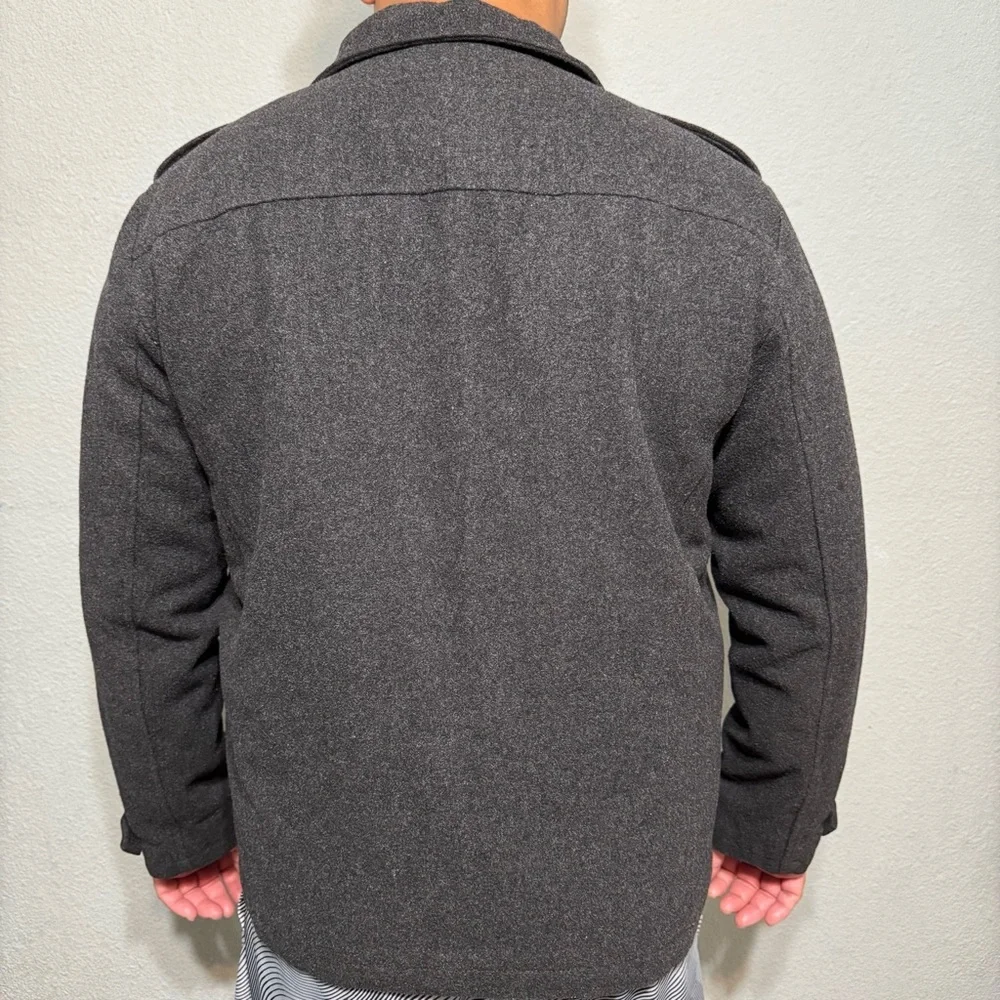 GAP Men Gray Military Field Zippered Long Sleeves Heavy Cozy Winter Jacket‎ Sz M